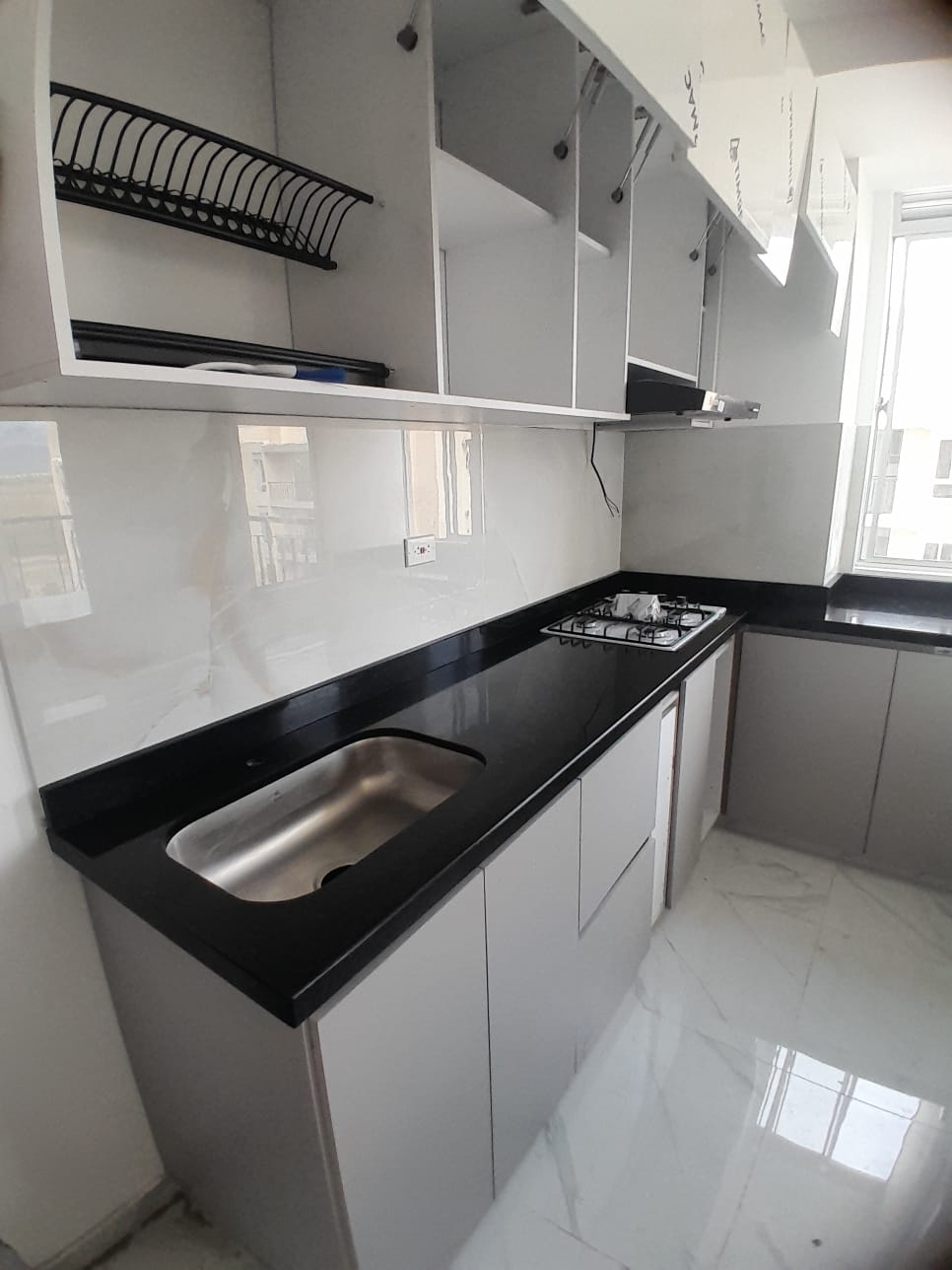 Mesón de cocina en L, blanco